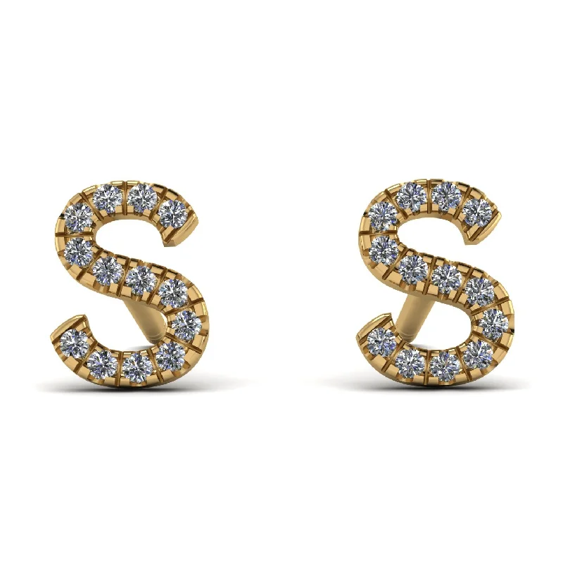 personalized name earrings for women-Personalised Initial Diamond Earrings - Gloria No. 1