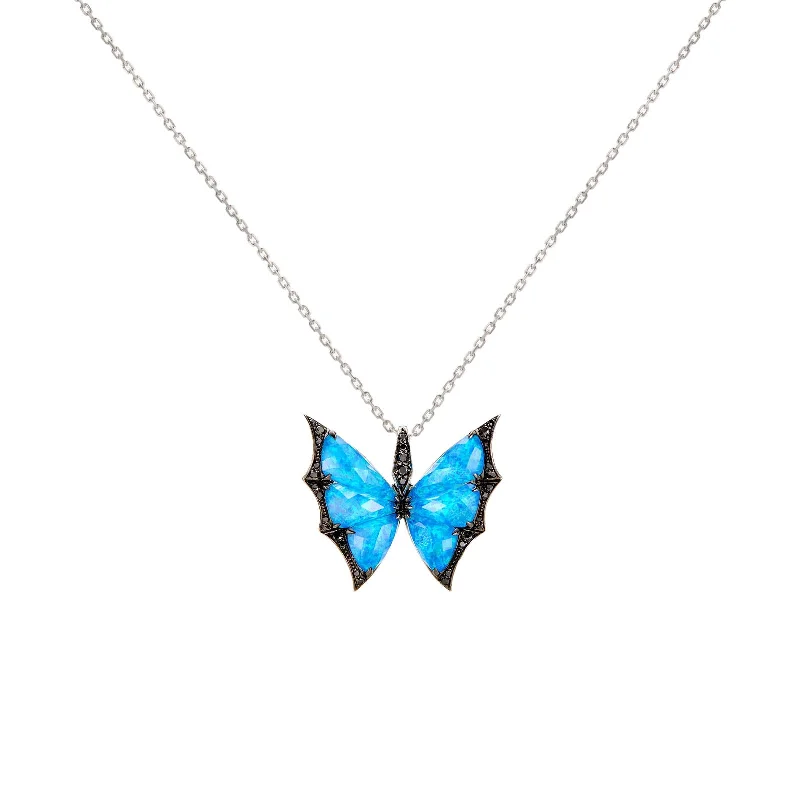 adjustable necklace for women-Crystal Haze Wing Pendant