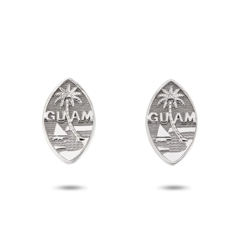 opal drop earrings for women-Solid Silver Guam Seal Earrings | Filled