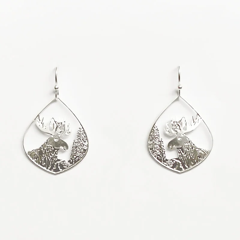 black diamond earrings for women-Moose Earrings