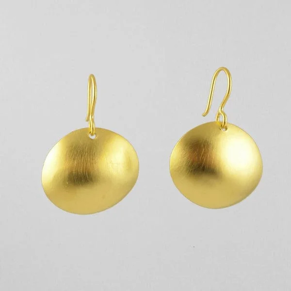 gold diamond earrings for women-Hammered Organic Dome Earrings