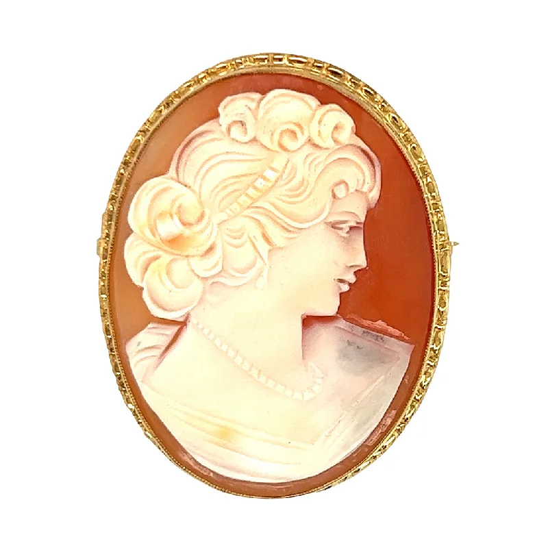 pearl butterfly brooch for women-Cameo Brooch