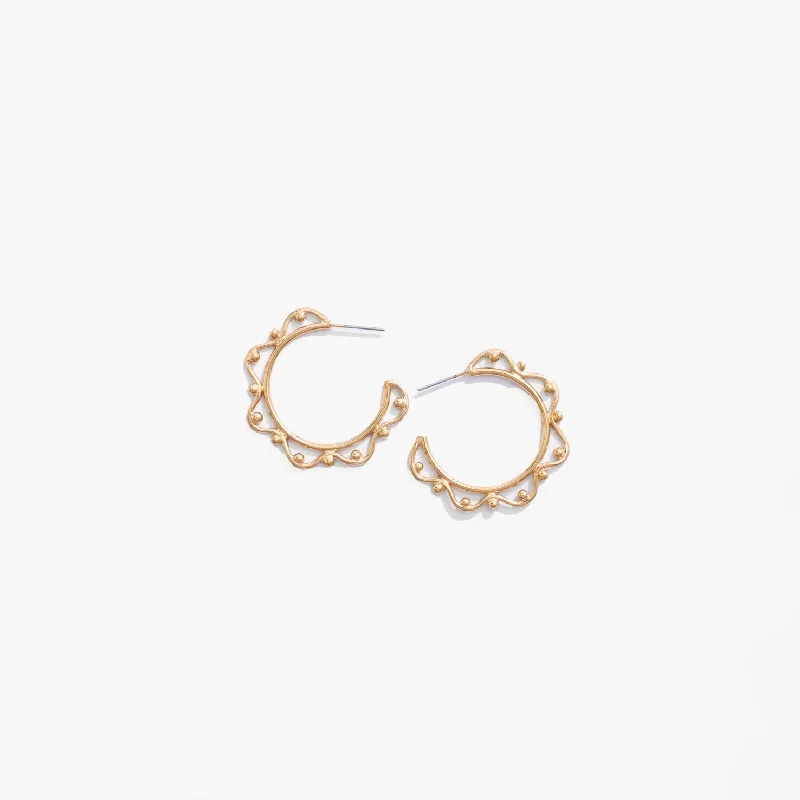 boho-style earrings for women-Imba Midi Hoop Earrings