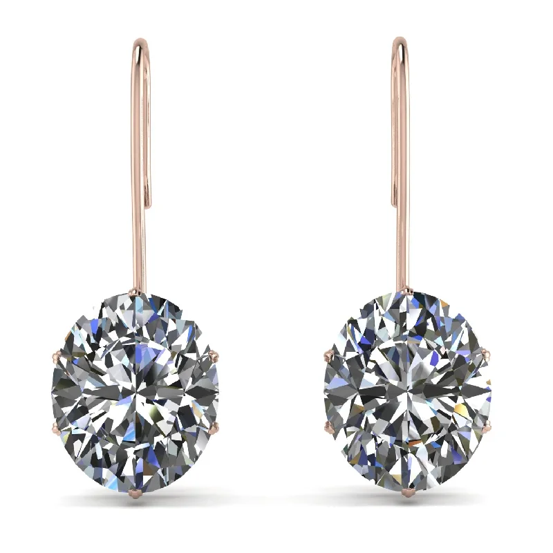 beaded earrings for women-Oval Hidden Halo Diamond Earrings - Gemma No. 47