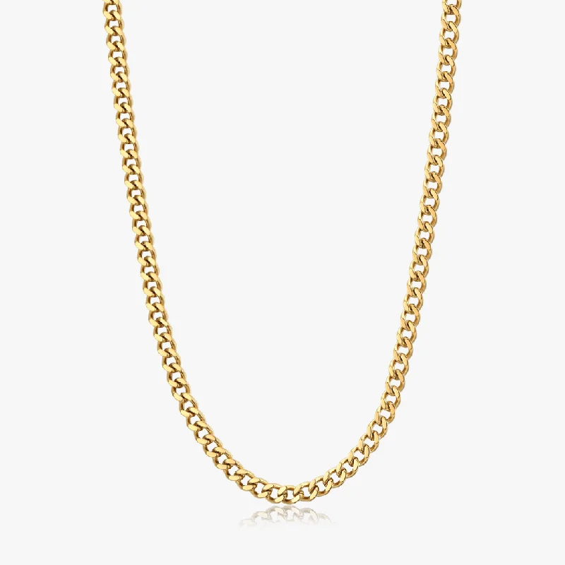 gold-plated necklace for women-Thin Curb Gold Chain (Unisex)