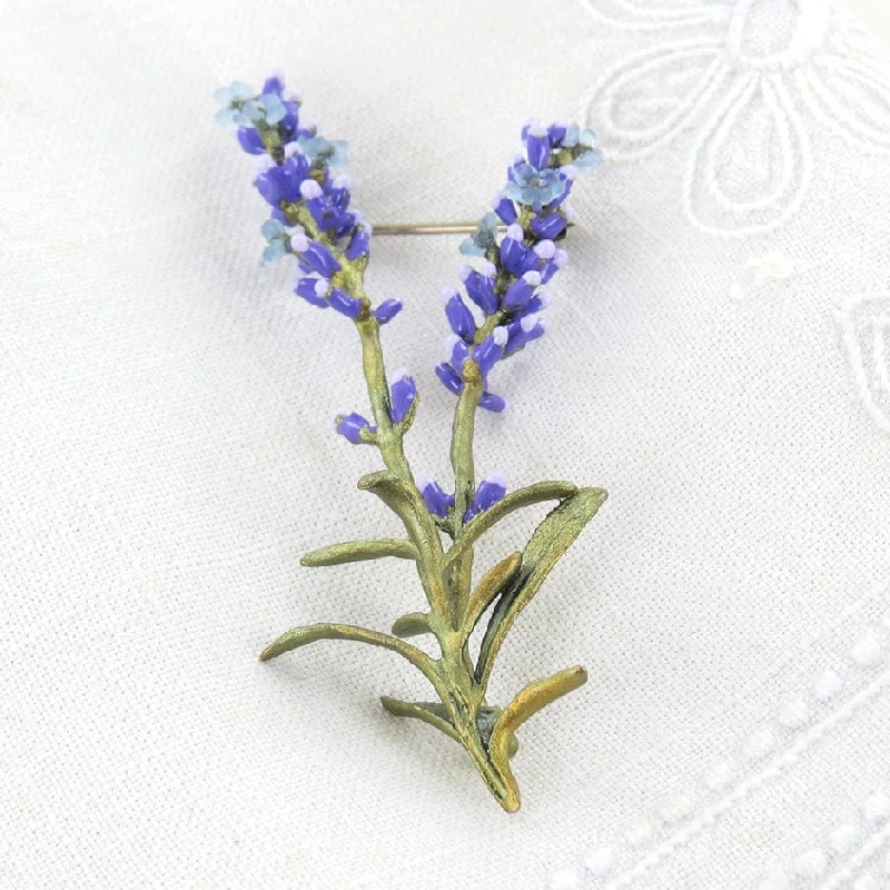 beautiful floral brooch for women-Lavender Brooch