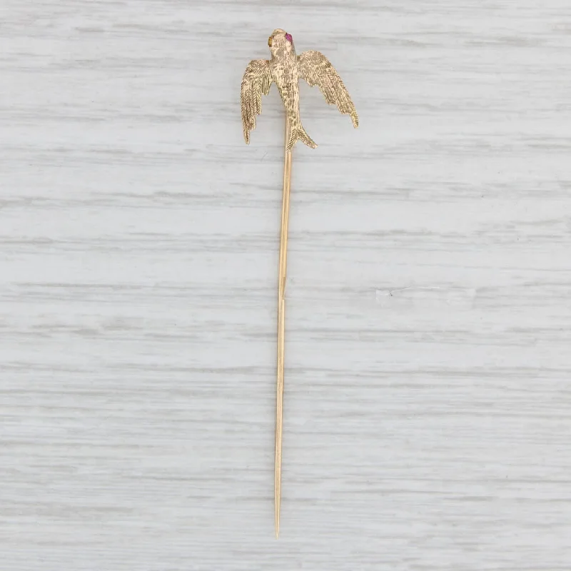 vintage diamond engagement rings for women-Antique Bird Stickpin 14k Bird 10k Pin Yellow Gold As Is