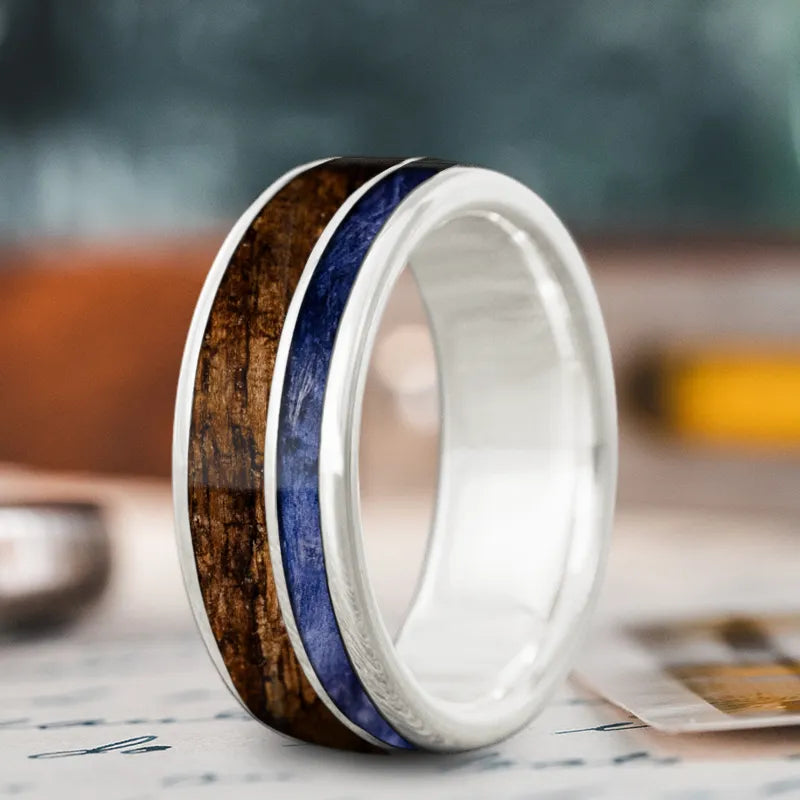 custom wedding band with diamonds and sapphires-Custom Design - 2-Inlay Offset Ring Kfx7dTtTuYsmwrsQB0se1U_F