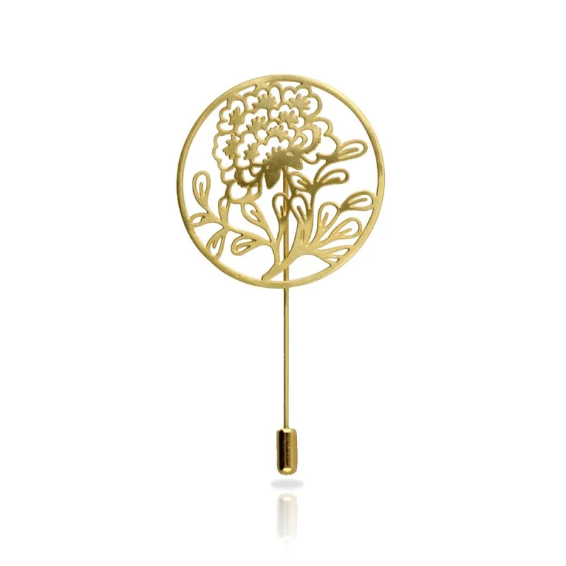 creative brooch for women-RAS Porcelana Gold Brooch