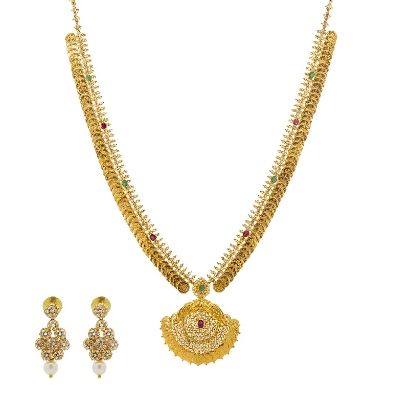 luxury heart necklace for women-22K Gold & Uncut Diamond Arunima Mangalsutra Set