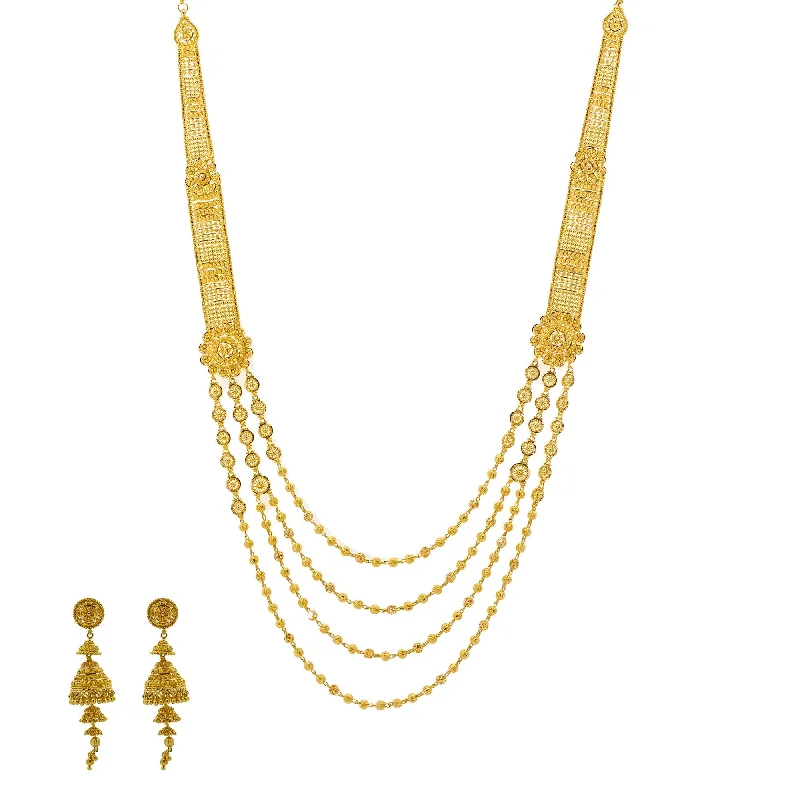 chic chain necklace for women-22K Gold Taahira Jewelry Set