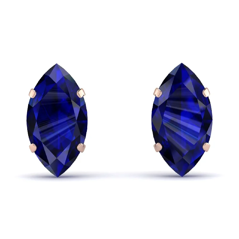 sapphire drop earrings for women-Hidden Halo Marquise Sapphire Earrings - Journey No. 74