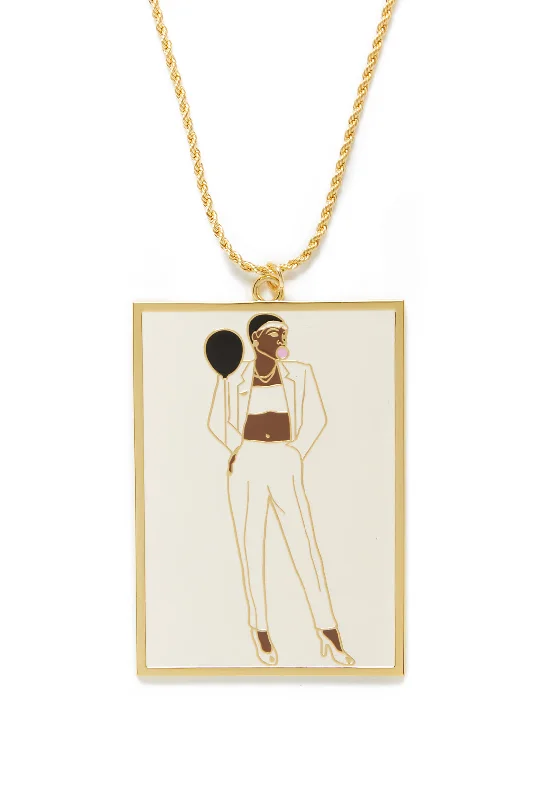 flower pendant necklace for women-ME. x Barkley L. Hendricks Victory at 23 Enamel Pendant