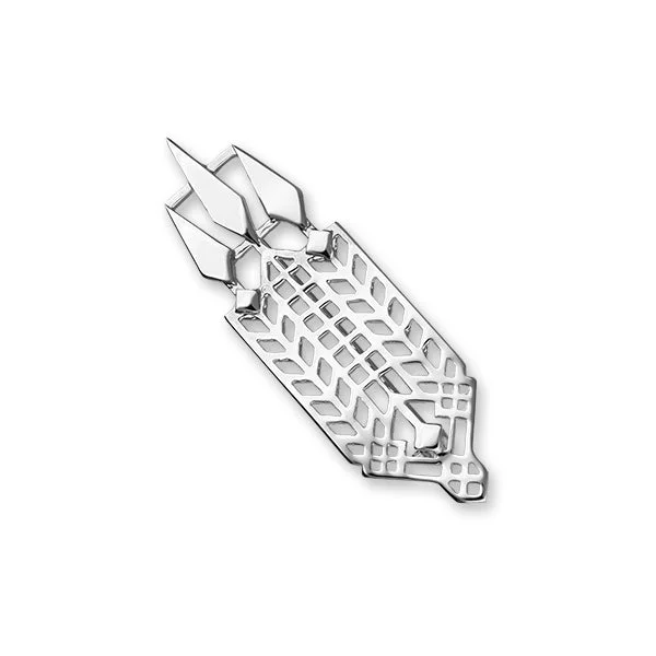 pearl leaf brooch for women-Frank Lloyd Wright Silver Brooch B412