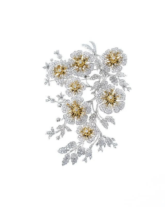 modern pearl brooch for women-FLORAL TREMBLANT BROOCH