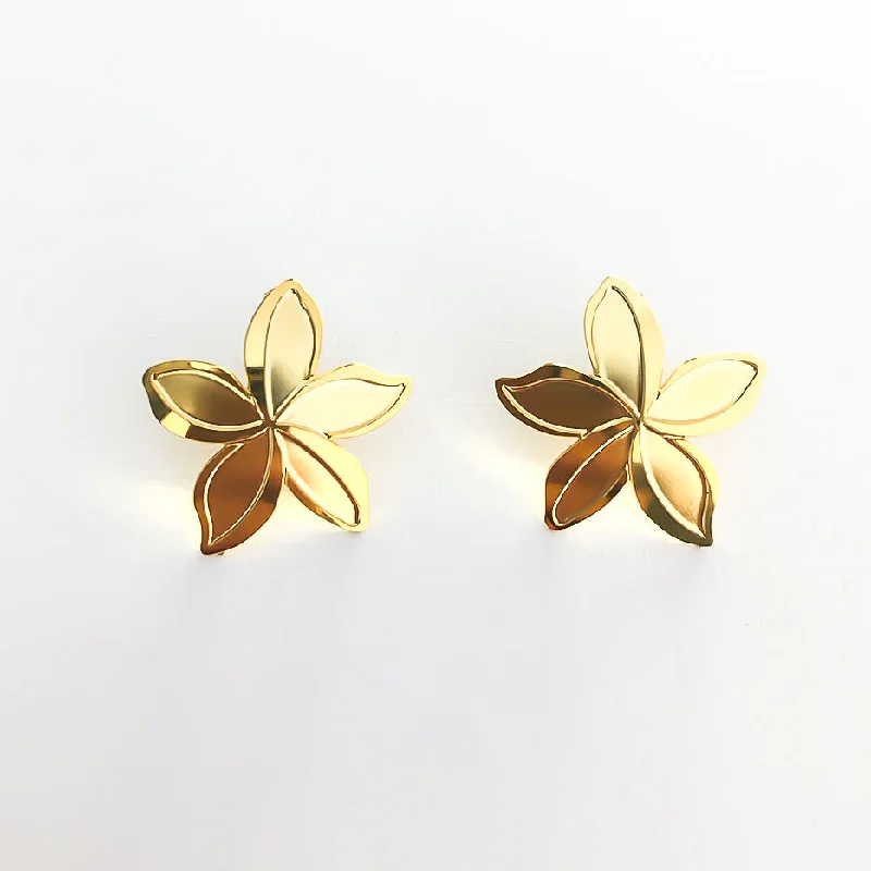 multi-colored earrings for women-New Plumeria Large