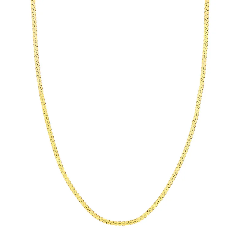 butterfly pendant necklace for women-Yellow Gold 14K 3.00mm Serpentine Chain