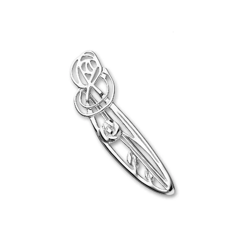 jewel-encrusted brooch for women-Charles Rennie Mackintosh Silver Brooch B345