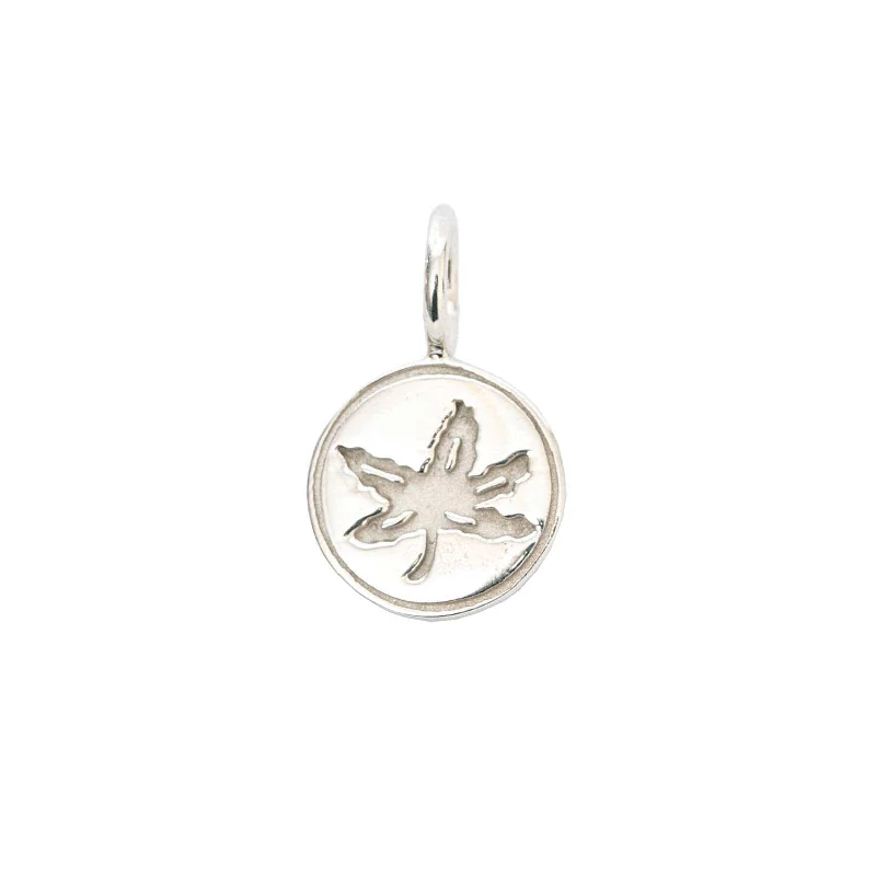 birthstone heart necklace for women-OSU Buckeye Leaf Charm