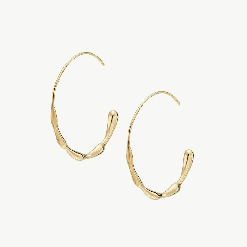 geometric drop earrings for women-Moto Hoop Earrings