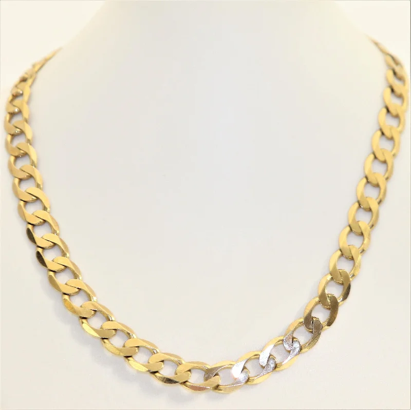 sapphire pendant necklace for women-Curb Link Chain of 9 KT Yellow Gold