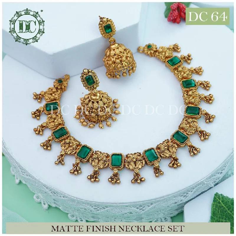 cubic zirconia necklace for women-Diksha Collection Gold Plated Neckace Set