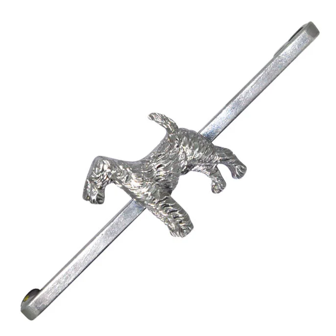 enamel brooch for women-Silver Dog Brooch