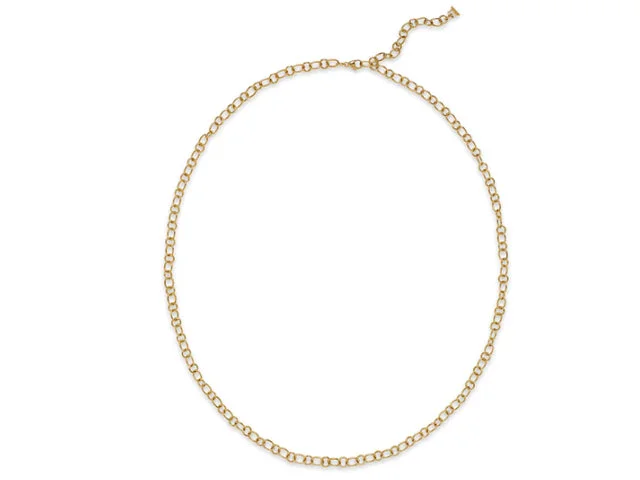 chunky necklace for women-18k Yellow Gold 24" Ribbon Chain