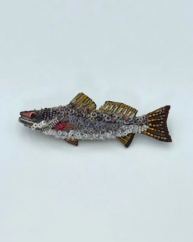 winter-themed brooch for women-Spotted Trout Brooch