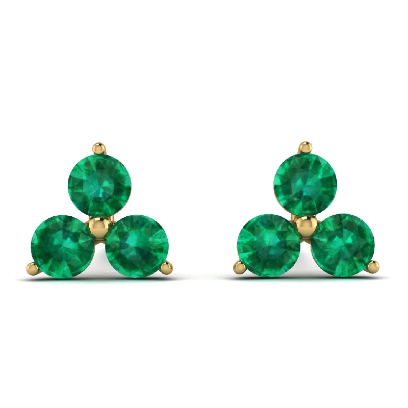 colorful stud earrings for women-Minimalist Emerald Stud Earrings - Jillian No. 4