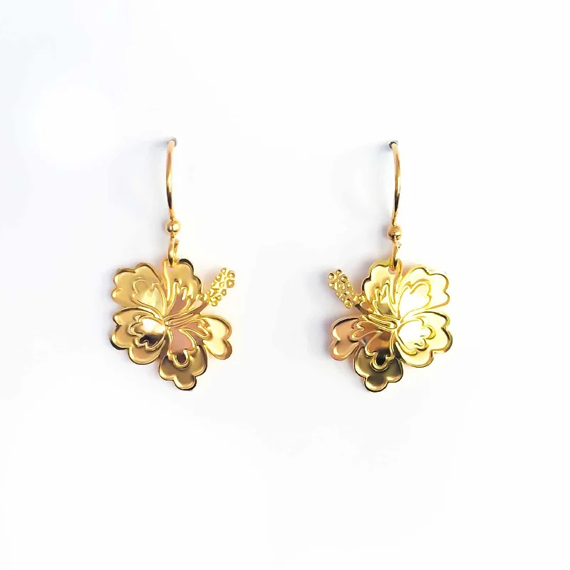 heart earrings for women-Hibiscus Aloalo