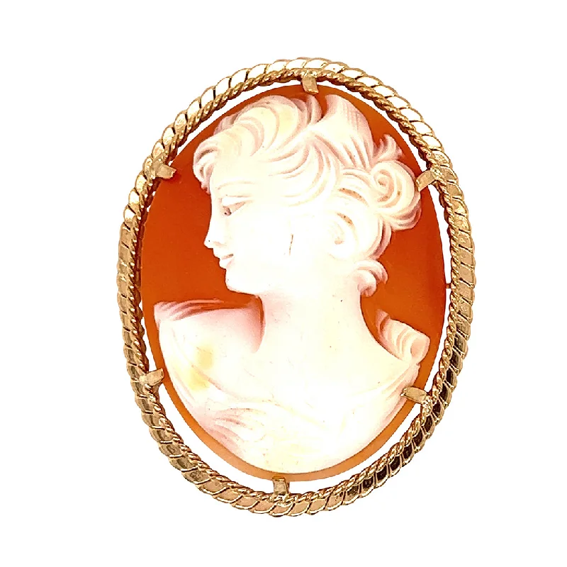 vintage brooch with crystals for women-Cameo Brooch