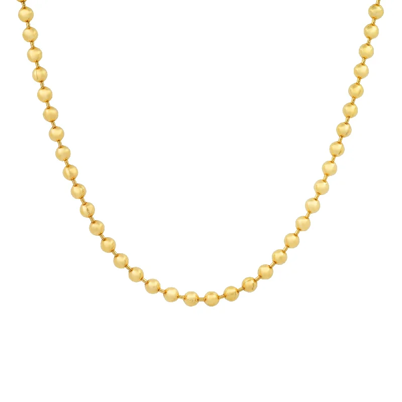 unique pendant necklace for women-SOLID BALL CHAIN, 14kt GOLD