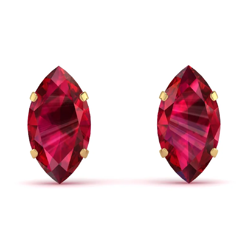 long earrings for women-Hidden Halo Marquise Ruby Earrings - Journey No. 25