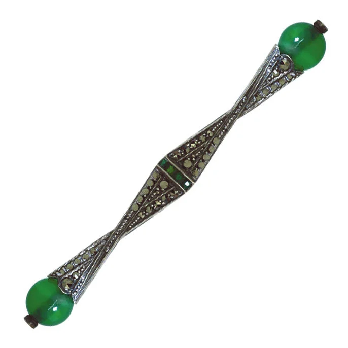 elegant brooch for women-Marcasite Bar Brooch