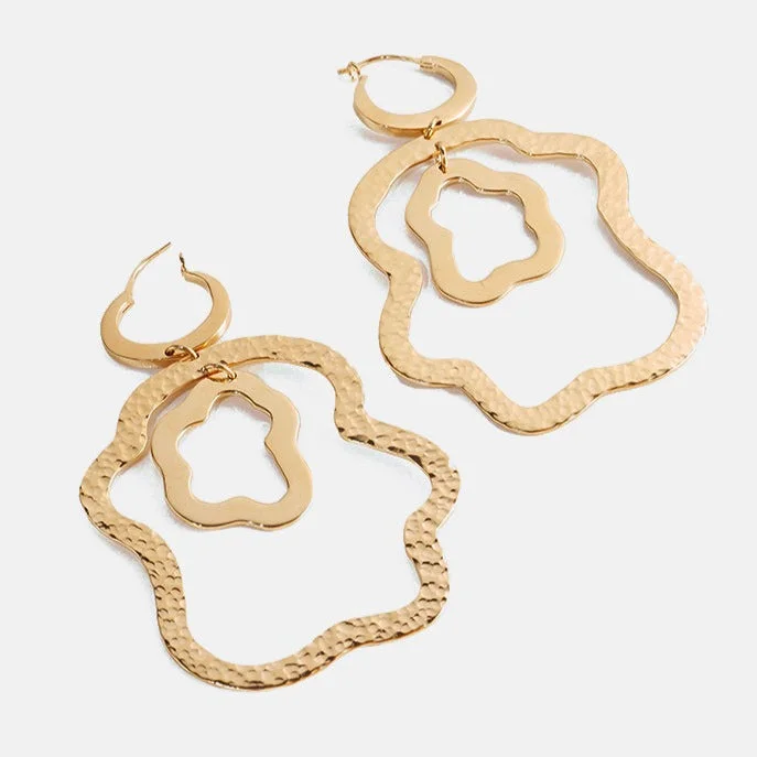 gold chandelier earrings for women-Njia Dangle Hoops