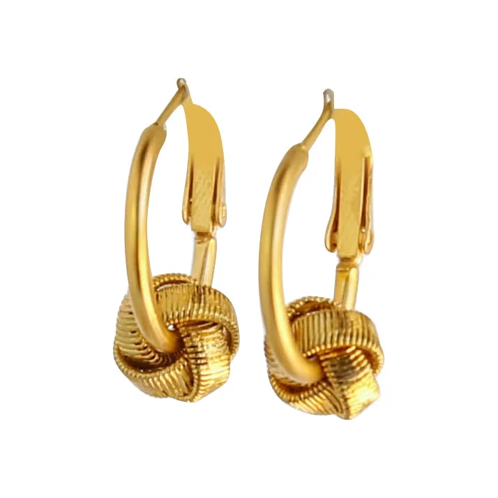 rose gold drop earrings for women-Betz Hoop