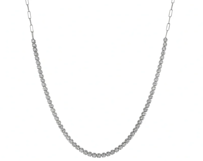 moon and stars necklace for women-Diamond Tennis Choker