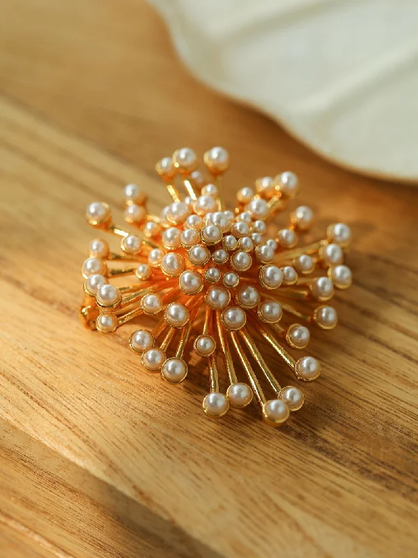 elegant brooch for women-Retro Fashion Pearl Fireworks Brooches