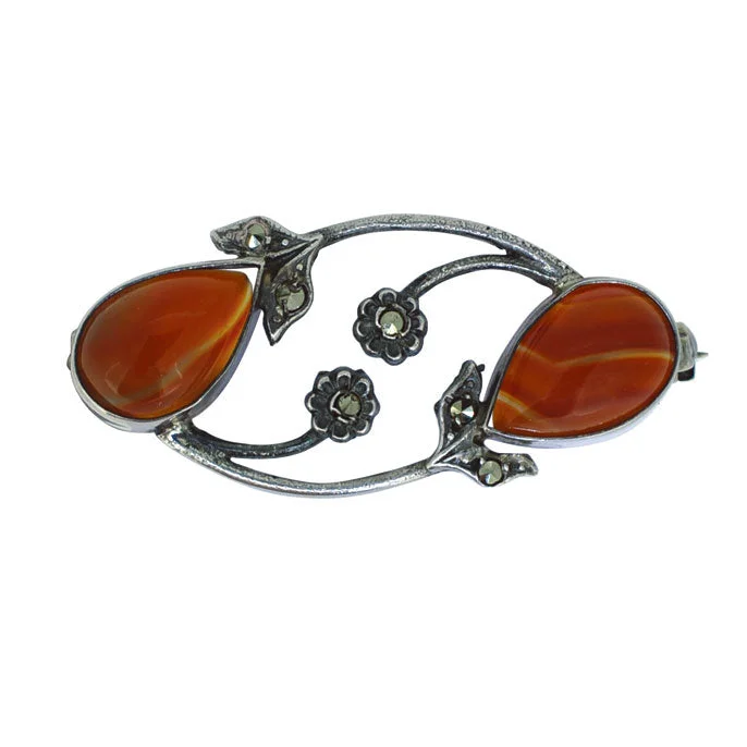 luxurious rhinestone brooch for women-Cornelian Brooch