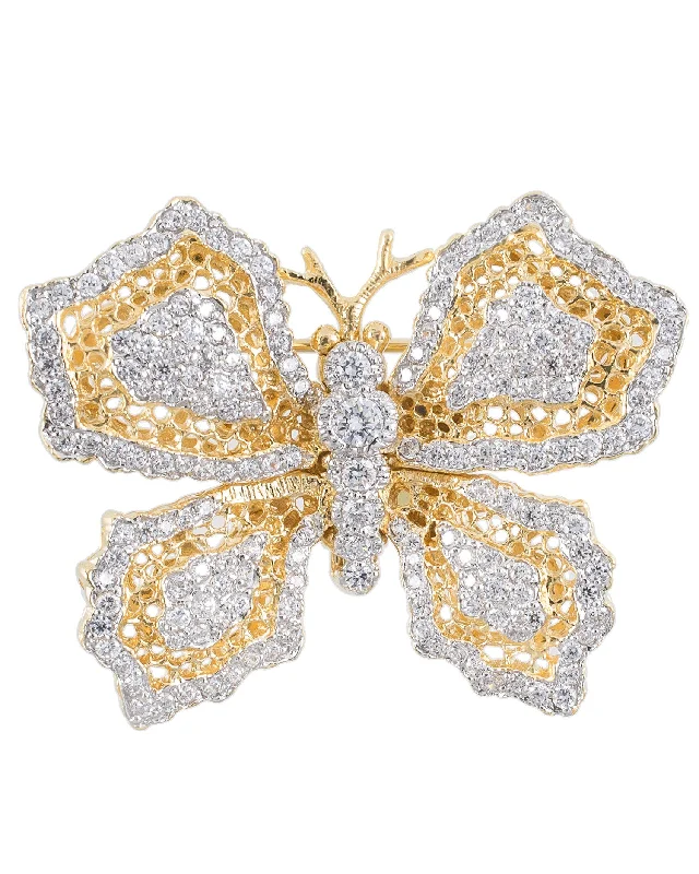 luxury bridal brooch for women-Lace Butterfly Brooch