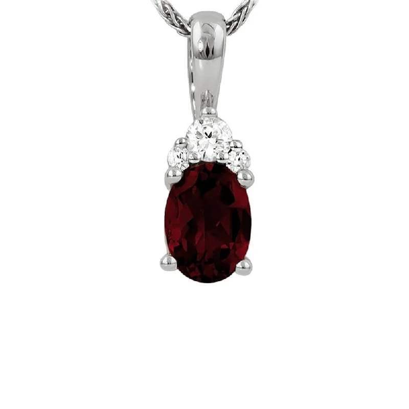 celestial necklace for women-Garnet and Diamond Pendant