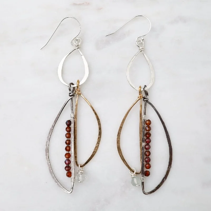 custom silver earrings for women-Calder Garnet Earrings