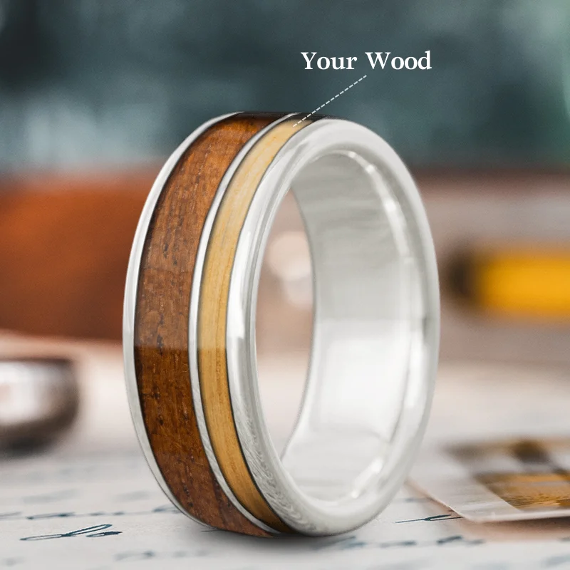 vintage style wedding band for women-Custom Design - 2-Inlay Offset Ring gtCqTVl9E1SZbj_d3bzV19NR