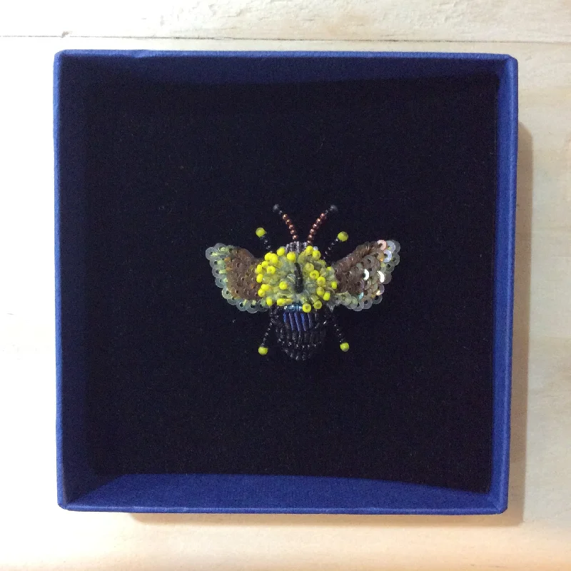 geometric flower brooch for women-Carpenter Bee Brooch