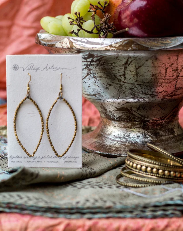 gold teardrop earrings for women-Badaami Earrings - Gold