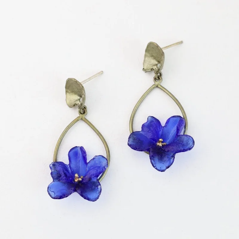 vintage gold earrings for women-Wild Violet Hoop Earrings