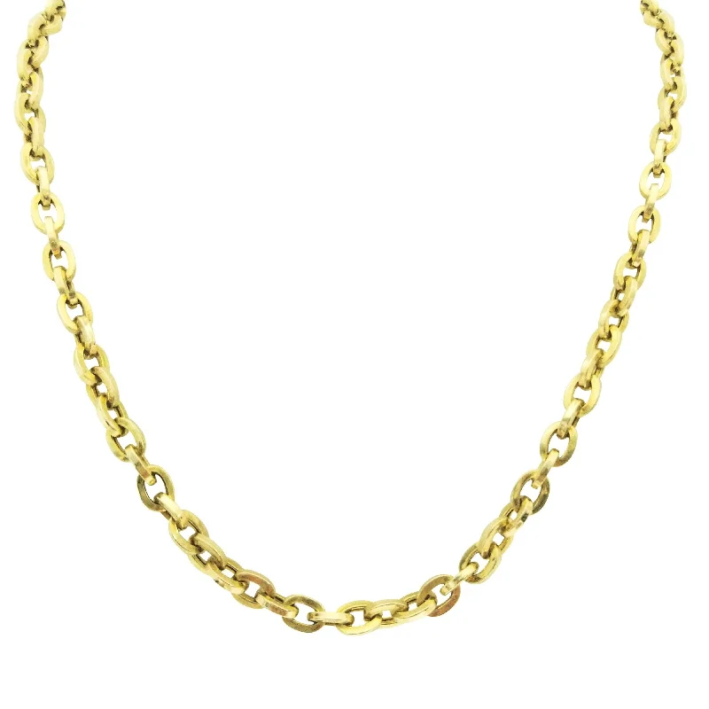 custom nameplate necklace for women-Anchor Chain of 9 kt Yellow Gold