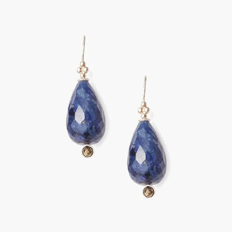 gold hoop earrings for women-Classic Sodalite Drop Earrings