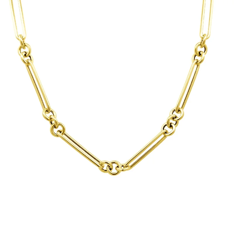 dainty heart necklace for women-Petite Triple Round Link Chain